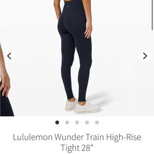 Lululemon Athletica True Navy Wunder Train Leggings